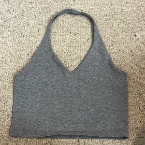 Forever 21 Gray Cropped Halter Top